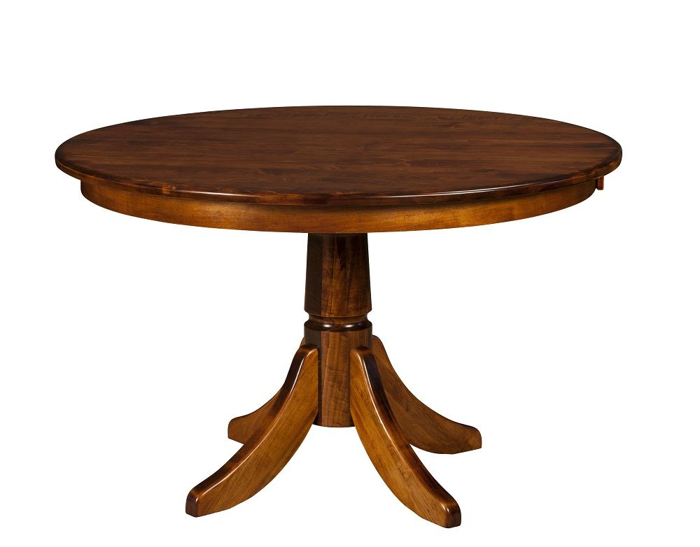 Amish Round Pedestal Dining Table Rustic Solid Wood Traditional ...